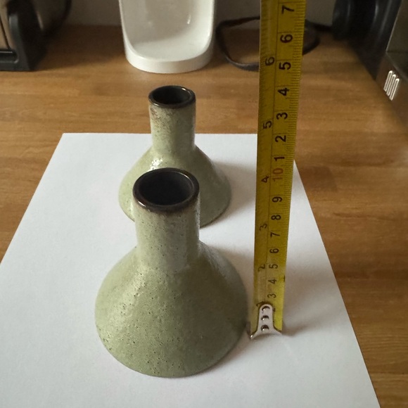 Jonathan Adler Green Candle Holders/bud vases (pair) - Picture 5 of 5
